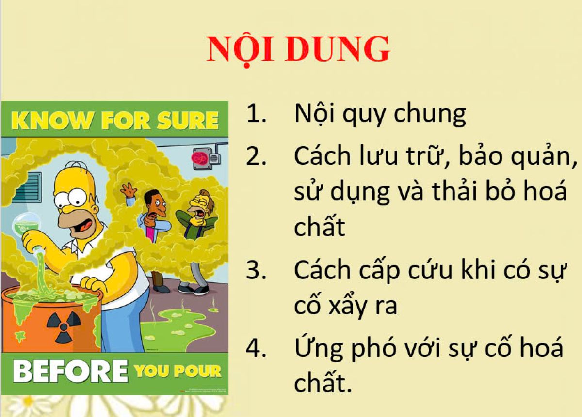 Đào tạo an toàn khi sử dụng hóa chất